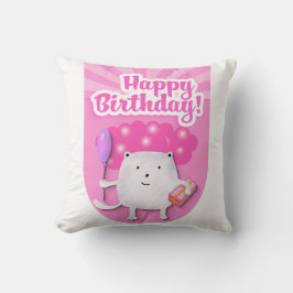 Cojín Decorativo Diseño de Celebración de Cumpleaños Feliz