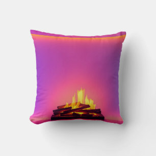 Cojín Decorativo Diseño de chimenea rosa