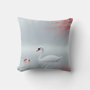 Cojín Decorativo Diseño de cisne blanco
