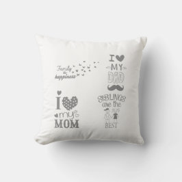 Cojín Decorativo Diseño de citas de texto inspiradas en la familia