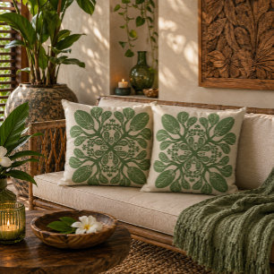 Cojín Decorativo diseño de colcha hawaiana Naupaka