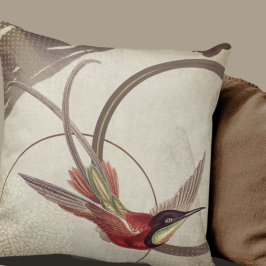 Cojín Decorativo Diseño de colibrí artesanal de Beige | Taupe