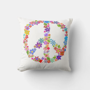 Cojín Decorativo Diseño de color de energía de flor de símbolo de p