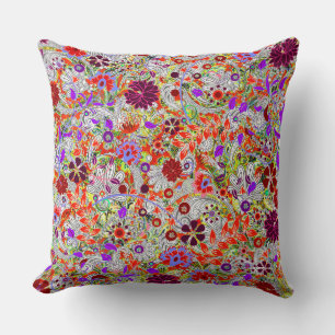 Cojín Decorativo Diseño de coloración de flores de color lindo
