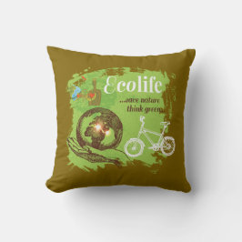 Cojín Decorativo Diseño de conciencia ambiental para los amantes de