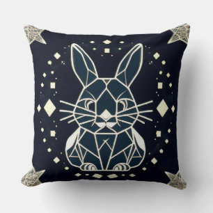 Cojín Decorativo Diseño de conejo geométrico con estrellas decorati