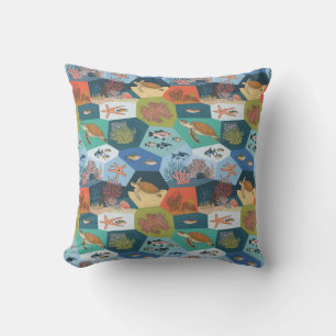 Cojín Decorativo Diseño de conjunto de criaturas submarinas