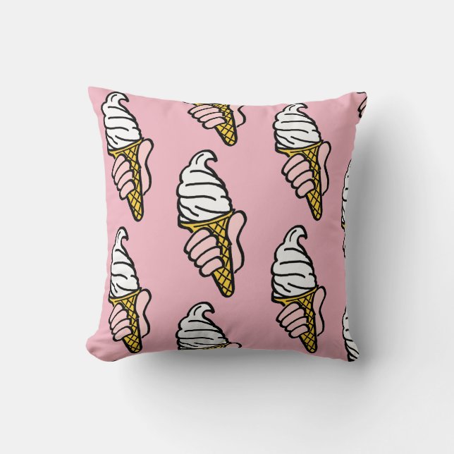 Cojín Decorativo Diseño de cono de helado (Anverso)