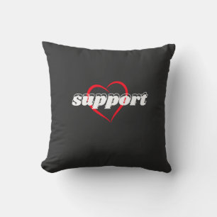 Cojín Decorativo Diseño de corazón de apoyo – Símbolo de amor rojo
