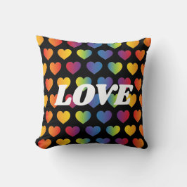 Cojín Decorativo Diseño de corazón de arcoíris minimalista elegante