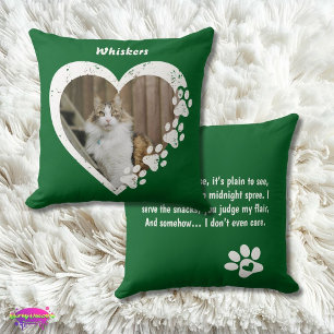 Cojín Decorativo Diseño de corazón de pata de amor de mascota con p