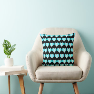 Cojín Decorativo Diseño de Corazones Azules