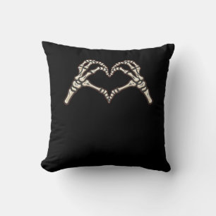 Cojín Decorativo Diseño de Corazones de Mano de Esqueleto
