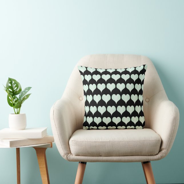 Cojín Decorativo Diseño de Corazones de Menta (Silla)
