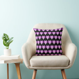 Cojín Decorativo Diseño de Corazones Purpura