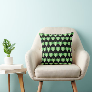 Cojín Decorativo Diseño de Corazones Verdes