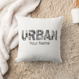 Cojín Decorativo Diseño de cosecha de capital urbano en urbanizació