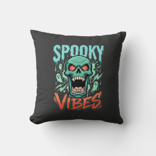 Cojín Decorativo Diseño de cráneo de fantasma de Halloween Vibracio