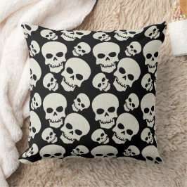 Cojín Decorativo Diseño de cráneo negro grunge