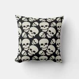 Cojín Decorativo Diseño de cráneo negro grunge
