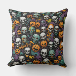 Cojín Decorativo Diseño de cráneos de graffiti