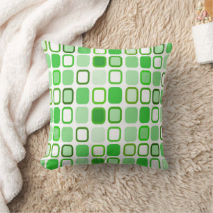 Cojín Decorativo Diseño de Cuadrados Verdes
