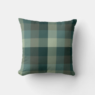 Cojín Decorativo Diseño de cuadros de gingham verde