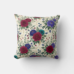 Cojín Decorativo Diseño de cuello y borde de dobladillo floral