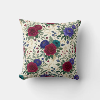 Cojín Decorativo Diseño de cuello y borde de dobladillo floral