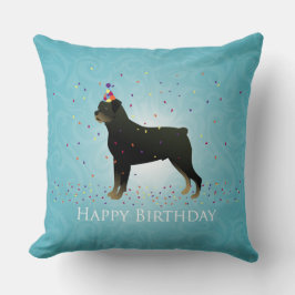 Cojín Decorativo Diseño de cumpleaños de Rottweiler