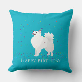 Cojín Decorativo Diseño de cumpleaños feliz del perro esquimal esta