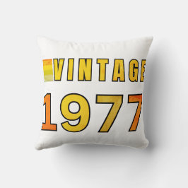Cojín Decorativo Diseño de cumpleaños retro vintage 1977 - S clásic