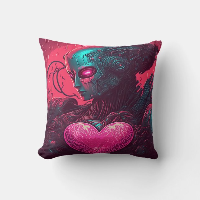 Cojín Decorativo Diseño de "Cyber Valentine" para cibernetica (Anverso)
