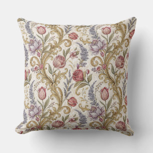 Cojín Decorativo Diseño de damasco floral barroco ornamentado