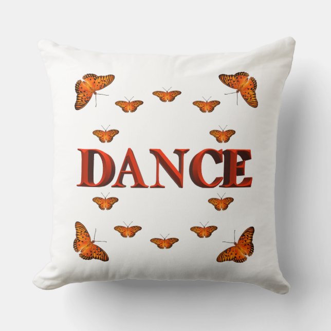 Cojín Decorativo Diseño de danza con mariposas (Anverso)
