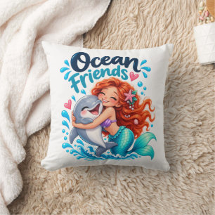 Cojín Decorativo Diseño de delfín amigos de la sirena linda