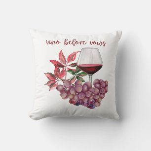 Cojín Decorativo Diseño de Despedida de Soltera Vino Antes de Votos