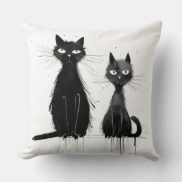 Cojín Decorativo Diseño de dos gatos negros