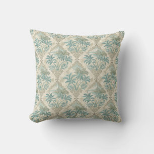 Cojín Decorativo Diseño de elegancia costera con toile tropical vin