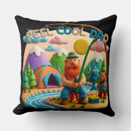 Cojín Decorativo Diseño de escena de pesca “Reel Cool Dad” en arte