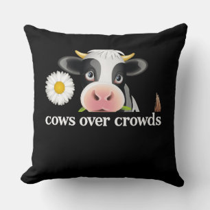 Cojín Decorativo Diseño de eslogan western minimalista de vacas sob