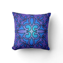 Diseño de estilo de vidrio teñido azul púrpura