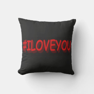 Cojín Decorativo Diseño de expresiones personalizadas "#ILOVEYOU".