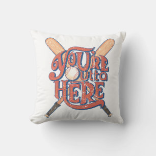 Cojín Decorativo Diseño de fanático de béisbol softbol retro