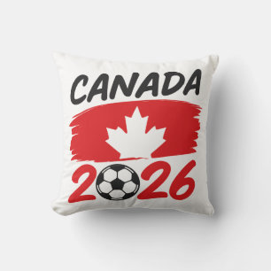 Cojín Decorativo Diseño de fanático de fútbol Canadá 2026 con hoja 