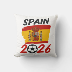Cojín Decorativo Diseño de fanático de fútbol España 2026 con color