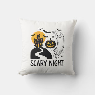 Cojín Decorativo Diseño de fantasma de casa embrujada de Halloween 