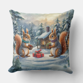 Cojín Decorativo Diseño de festividades de ardilla por Rich AMeN Gi