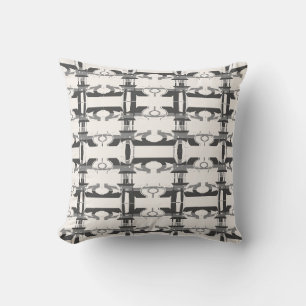 Cojín Decorativo Diseño de Filas Perpendiculares en Gris Carbón y B