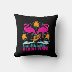 Cojín Decorativo Diseño de Flamencos Rosas Beach Vibes